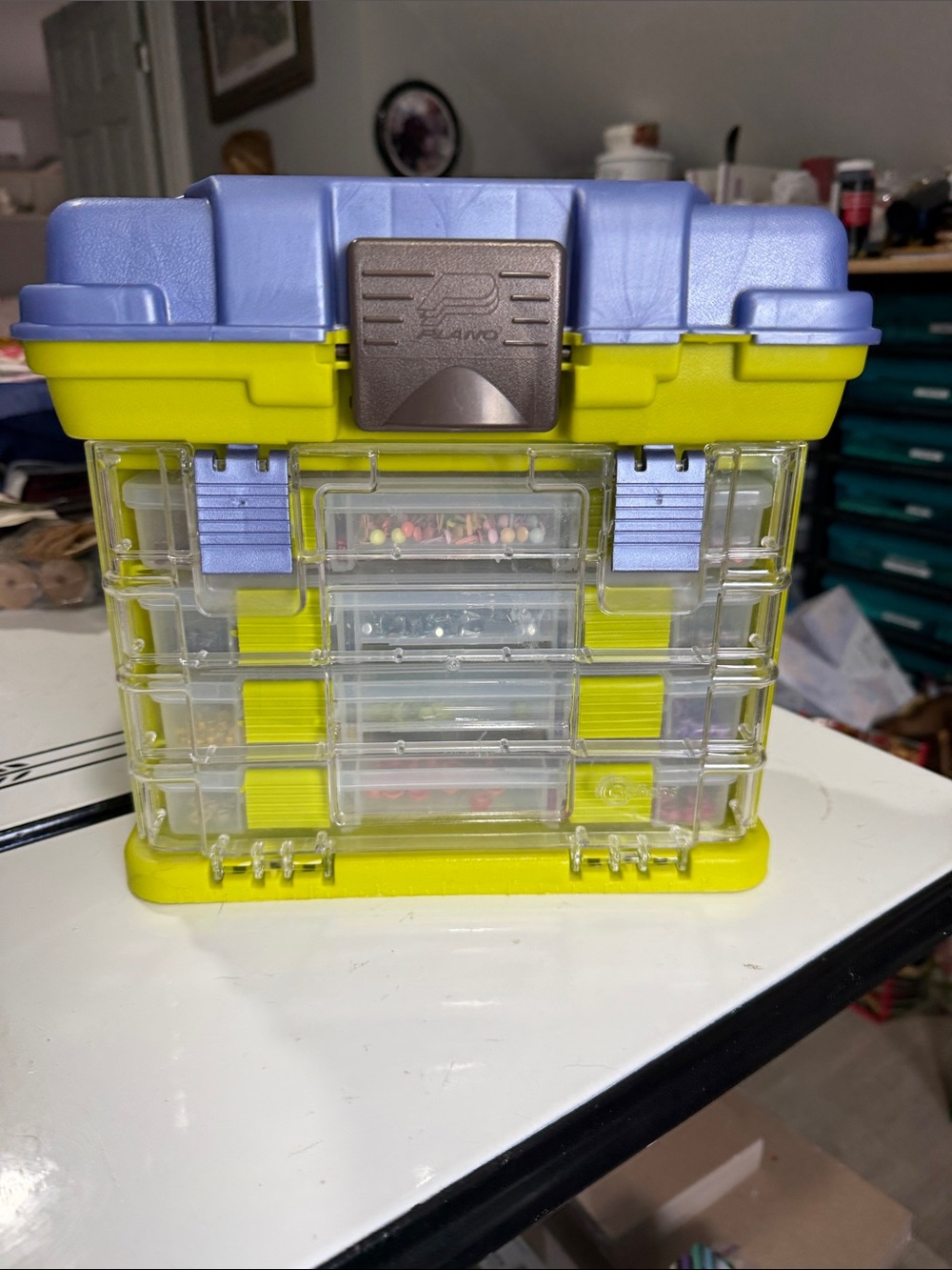 Plano Organizer with Crop-A-Dile and a Lot of Brads and Eyelets